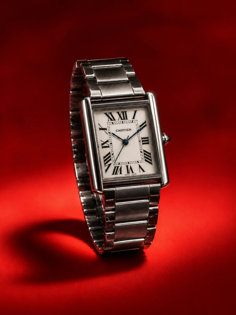 Oh Shift Classic watch with rectangular case and stainless steel bracelet
