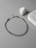 Silver herringbone chain in stainless steel